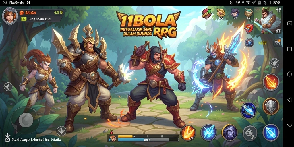 Gameplay seru 11BOLA dengan aksi RPG mendebarkan.