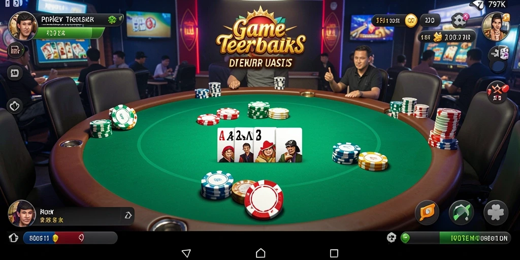 Screenshot 797K menampilkan aksi mendebarkan permainan Poker.