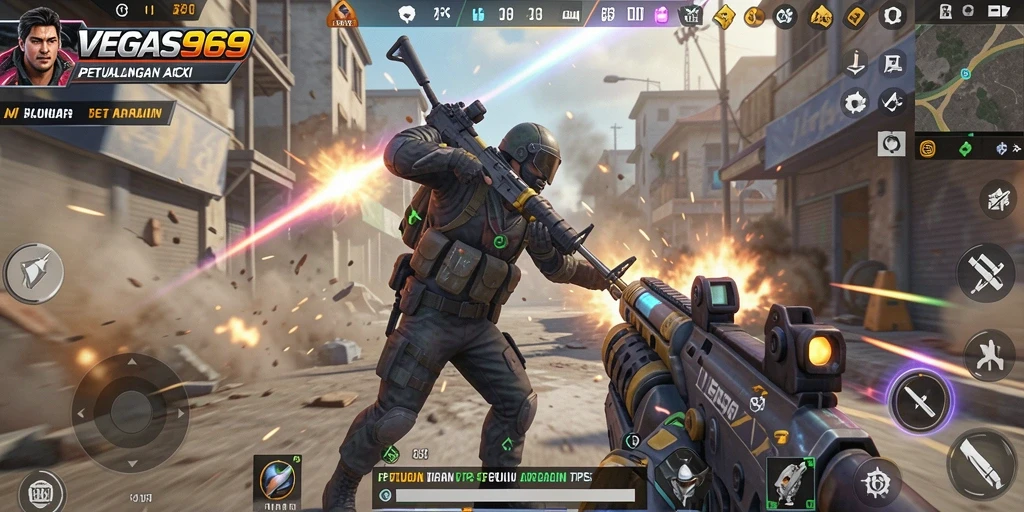 Tampilan seru gameplay TPS VEGAS969 dengan pertempuran intens.